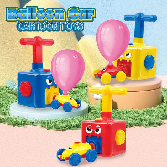 Balloon Launcher Toy for Kids | Power Balloon Car Set with Manual Air Pump | STEM Racing Toy for Boys & Girls